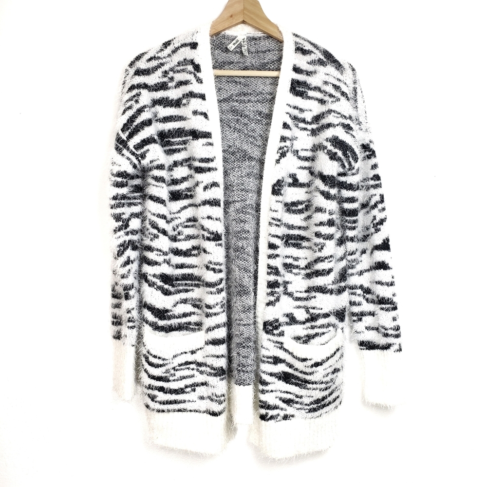 Mudd Striped Fuzzy Cardigan